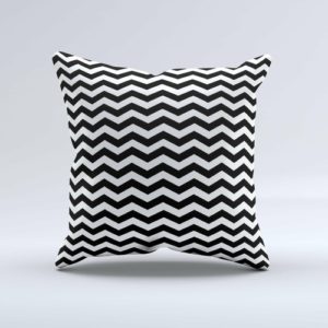 Black White Chevron Pattern V2 Ink-Fuzed Decorative Throw Pillow