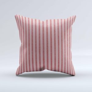Pink Vintage Stripe Pattern v7 ink-Fuzed Decorative Throw Pillow