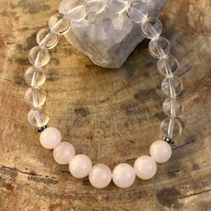 Rose Quartz & Crystal Quartz Stretch Bracelet