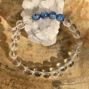 Blue Kyanite & Crystal Quartz Stretch Bracelet
