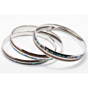 Abalone Koa Wood Bracelet with Stainless Steel