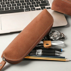 The Paavo Leather Pen Case | Leather Makeup Pouch