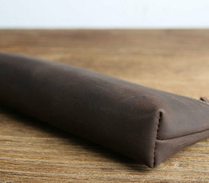 The Pallavi | Handmade Leather Pencil Case - Leather Makeup Bag