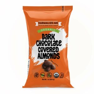 1 oz. Organic Vegan Dark Chocolate Covered Almonds - Pack of 6